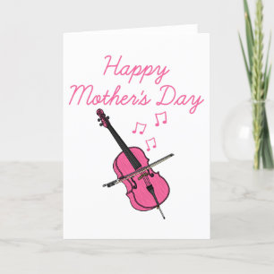 Cartão De Agradecimento Cello Dia de as mães Cellist Músico