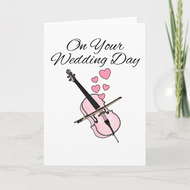 Cartão De Agradecimento Cello Wedding Card Cellist String Musical (Frente)