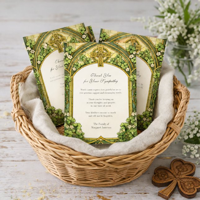 Cartão De Agradecimento Celtic Cross Funeral Sympathy Thank You (Criador carregado)