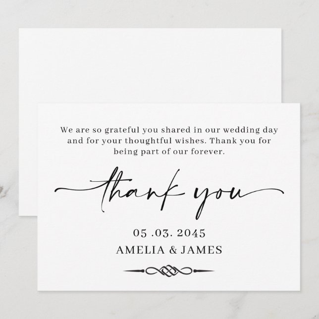 Cartão De Agradecimento Celtic Knot Wedding Thank You Card (Frente/Verso)