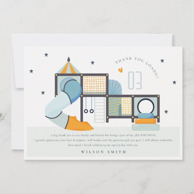 Cartão De Agradecimento Centro de Recreação Infantil Soft Play Ginásio Ind (Frente)