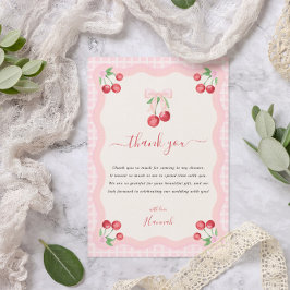 Cartão De Agradecimento Cereja na Cima | Chá de Noiva