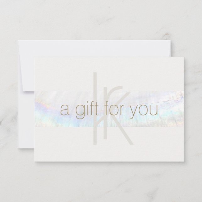 Cartão De Agradecimento Certificado de Presente de Seashell Moderno do Mon (Frente)