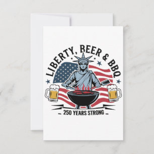 Cartão De Agradecimento Cerveja e churrasco Librity 250 anos fortes 4 de j