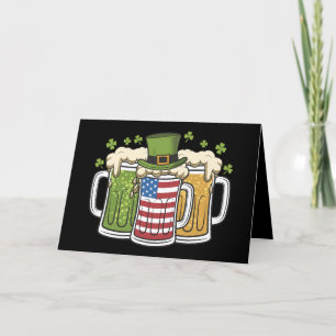 Cartão De Agradecimento Cerveja Irlandesa Irlanda EUA Bandeira Americana D