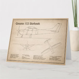 Cartão De Agradecimento Cessna 172 Skyhawk - Planos de avião Blueprint SD