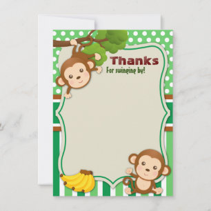 Cartão De Agradecimento Chá de Aniversário do Macaco Selva