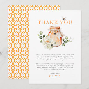 Cartão De Agradecimento Chá de Bebê à Beira do Casamento com Aquarela de A
