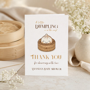 Cartão De Agradecimento Chá de Bebê Asiático Kawaii Dim Sum Pequeno Bolinh