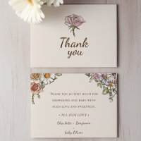 Chá de Bebê Bege Floral Boho Vintage