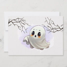 Cartão De Agradecimento Chá de Bebê Boo Tema de Halloween Festa Fofa