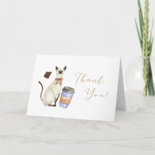 Cartão De Agradecimento Chá de Bebê Café Bébé Gato Neutro