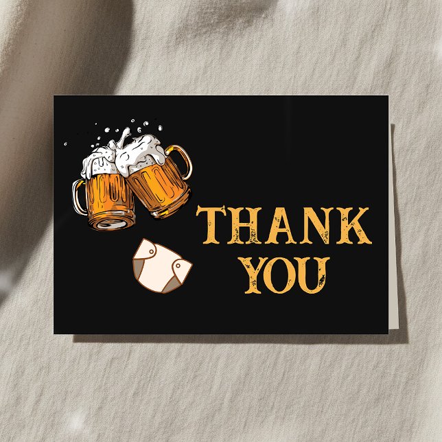 Cartão De Agradecimento Chá de Bebê Cerveja e Fraldas (Beer and Diapers Baby Shower Thank You Card
)