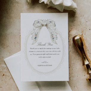 Cartão De Agradecimento Chá de Bebê Cottage Arco Floral