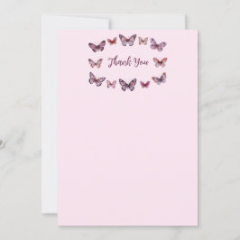 Cartão De Agradecimento Chá de Bebê da Noiva Borboletas Elegantes PERSONAL