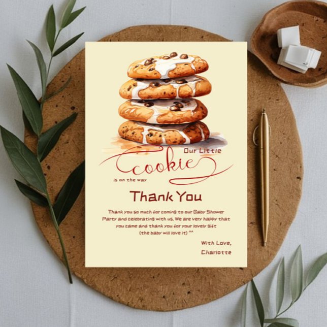 Cartão De Agradecimento Chá de Bebê de Biscoito Fofo (Criador carregado)