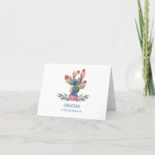 Cartão De Agradecimento Chá de Bebê de Cacto em Aquarela Fiesta