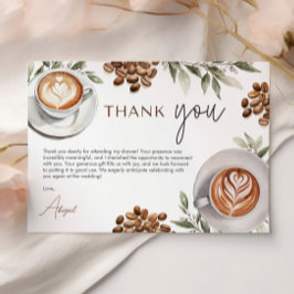 Cartão De Agradecimento Chá de Bebê de Café - O Amor está no Ar Obrigada