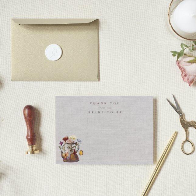 Cartão De Agradecimento Chá de Bebê de Flor de Campo em Aquarela Festa de  (Criador carregado)