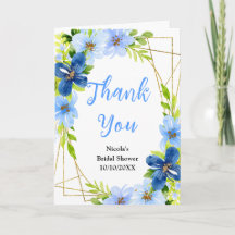Chá de Bebê de Flores Azuis e Navy com Folhagem