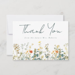 Cartão De Agradecimento Chá de Bebê de Flores Silvestres Elegantes