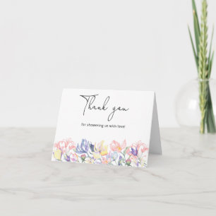 Cartão De Agradecimento Chá de bebê de flores silvestres obrigado