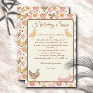 Cartão De Agradecimento Chá De Bebê De Frango Em Breve