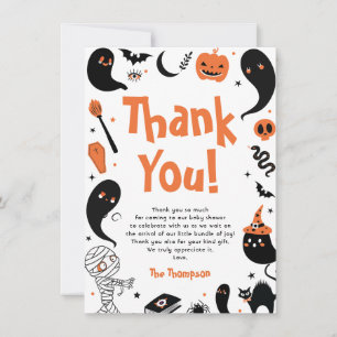 Cartão De Agradecimento Chá de Bebê de Halloween