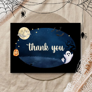 Cartão De Agradecimento Chá de Bebê de Little Boo no Halloween