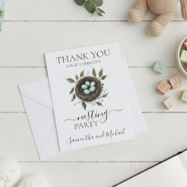 Cartão De Agradecimento Chá de bebê de ninho de pássaro Festa de ninho