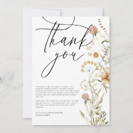 Cartão De Agradecimento Chá de Bebê de Noiva com Fotos de Flores Silvestre