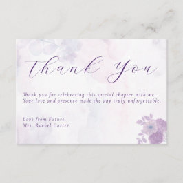 Cartão De Agradecimento Chá de Bebê de Noiva com Letra Cursiva em Aquarela