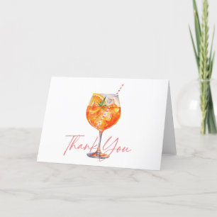 Cartão De Agradecimento Chá de Bebê de Noiva Moderno com Pink Aperol Sprit