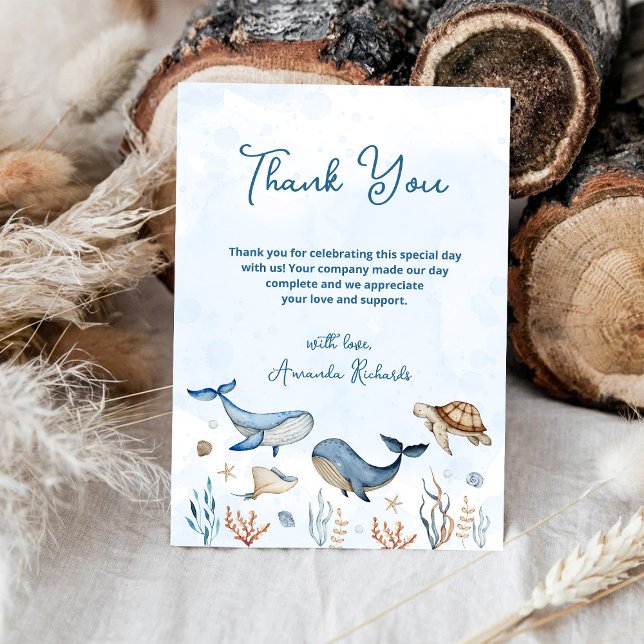 Cartão De Agradecimento Chá de Bebê Debaixo do Mar (Criador carregado)
