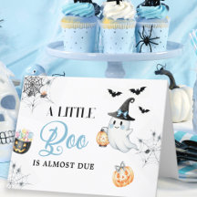 Chá de Bebê do Pequeno Boo de Halloween Azul