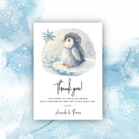 Chá de bebê do pinguim fofo do Ártico obrigado