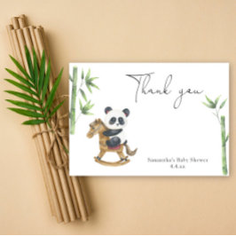 Cartão De Agradecimento Chá de bebê do ursinho panda obrigado