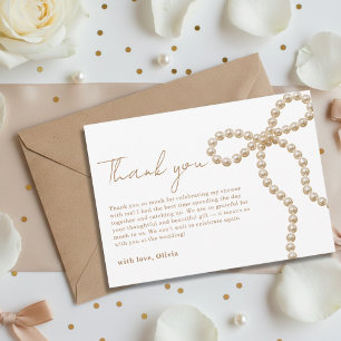 Cartão De Agradecimento Chá de Bebê e de Noiva da Pearl Bow Ela Vai Casar