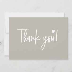 Cartão De Agradecimento Chá de bebê em tom terroso neutro e moderno em let