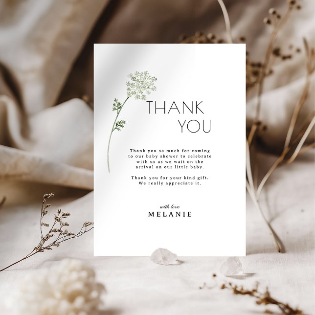 Cartão De Agradecimento Chá de Bebê Floral Bebê em Flor (thank you card for baby shower)