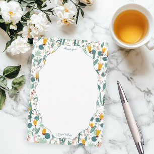 Cartão De Agradecimento Chá de Bebê Floral Jardim Aquático Fofo PERSONALIZ