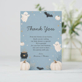 Cartão De Agradecimento Chá de Bebê Little Boo de Halloween