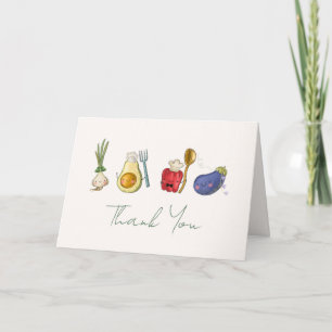Cartão De Agradecimento Chá de Bebê Little Chef Veggie Farmer's Market