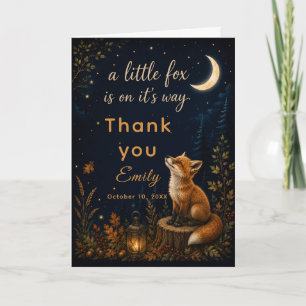Cartão De Agradecimento Chá de Bebê Little Fox Fall