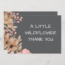 Cartão De Agradecimento Chá de Bebê Menina Florzinha Rosa