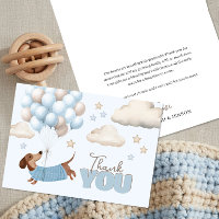 Chá de Bebê Menino com Dachshund Fofa e Balões