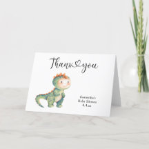 Chá de bebê menino dinossauro Obrigado