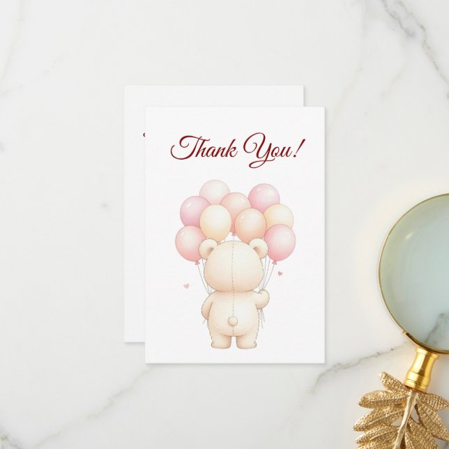 Cartão De Agradecimento Chá de Bebê Personalizado (Frente/Verso In Situ)