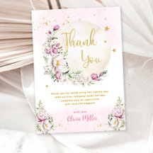 Chá de Bebê Rosa Floral Lua