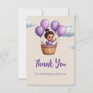 Cartão De Agradecimento Chá de Bebê Roxo